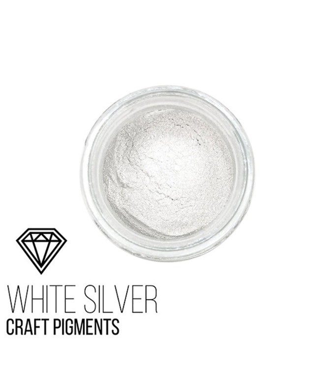 Пигмент минеральный White Silver, Белое Серебро, 25 мл, CraftPigments