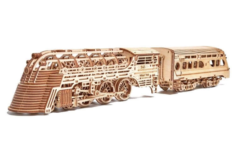 Механическая деревянная сборная модель Wood Trick «Поезд Атлантический экспресс»