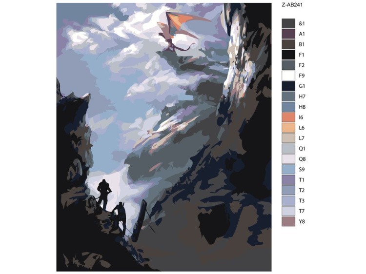 Картина по номерам «Дракон на скале» — картинка 2