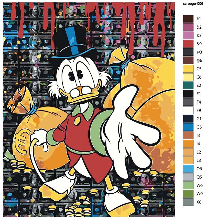 Картина по номерам «Скрудж МакДак и деньги 4» — картинка 2