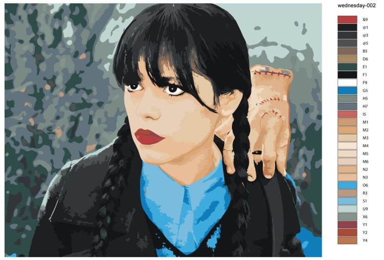 Картина по номерам «Wednesday Уэнсдей Аддамс: С рукой 2» — картинка 3