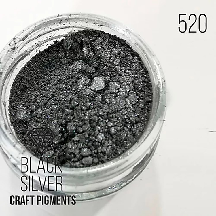 Пигмент минеральный темное серебро (Black Silver) 10 мл, CraftPigments — картинка 2