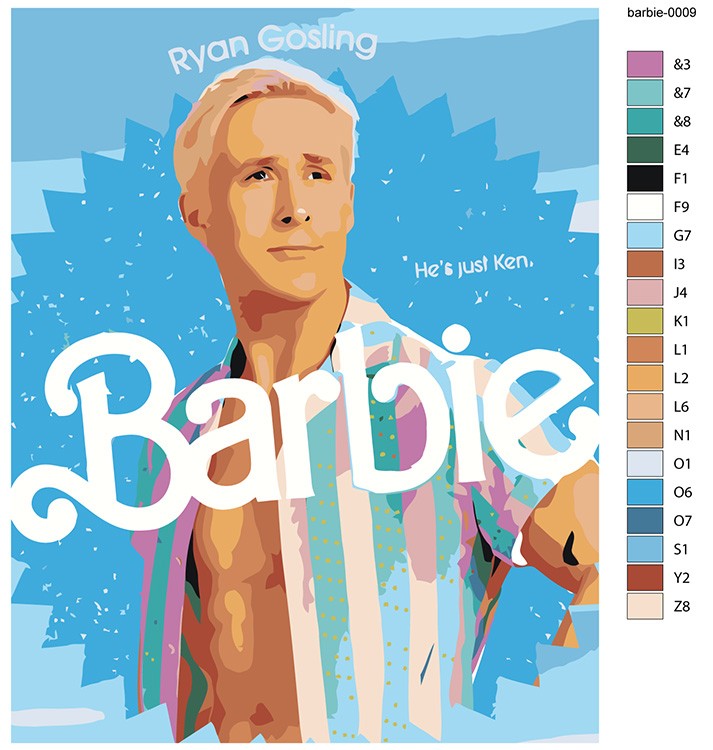 Картина по номерам «Барби: Райан Гослинг постер» — картинка 2