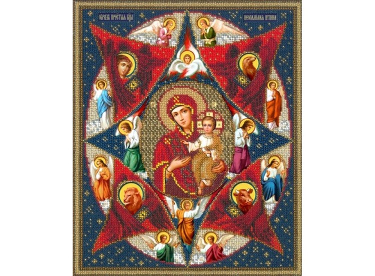 Богородица Неопалимая купина Набор для частичной вышивки бисером Паутинка Б-1041