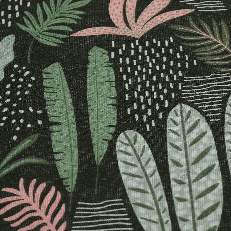 Ткань льняная, 3 м x 150 см, 140 г/м², цвет: зеленый, растительный принт, TBY — картинка 5