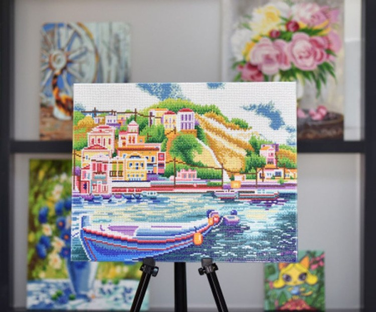 Алмазная вышивка «Итальянский причал» — картинка 3