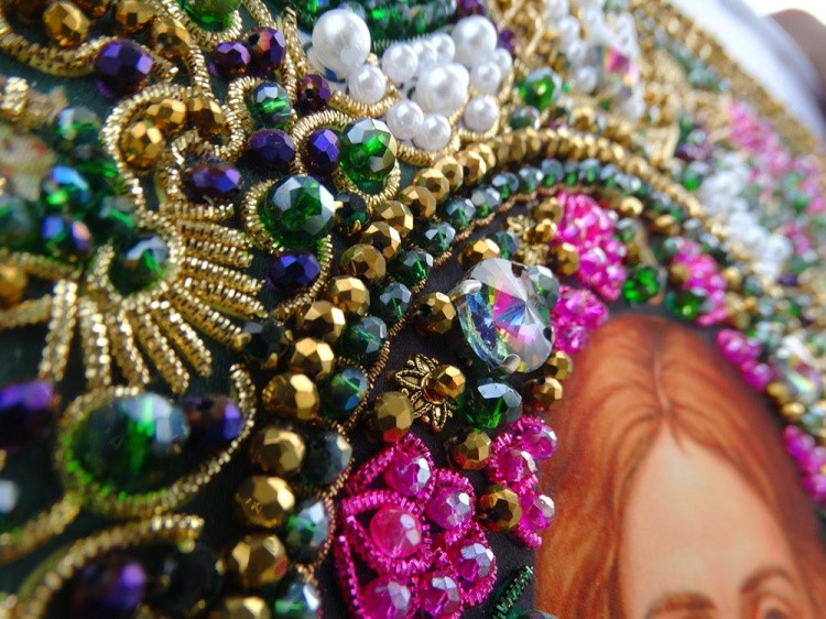 Набор для вышивания хрустальными камнями «Спас Лоза истинная» (акриловый жемчуг) — картинка 5