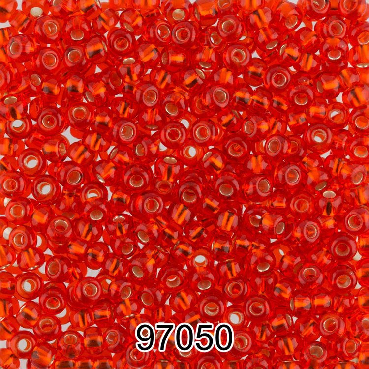 Бисер Чехия круглый 6 10/0, 2,3 мм, 500 г, цвет: 97050 оранжево-красный