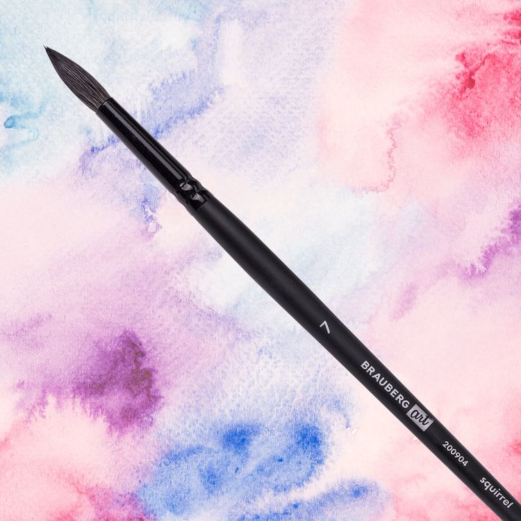 Кисть художественная профессиональная Art Classic, белка, круглая, № 7, длинная ручка, Brauberg — картинка 5