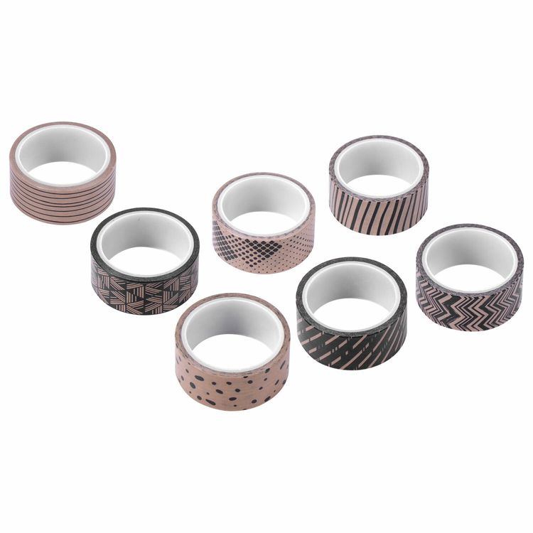 Клейкие WASHI-ленты для декора «Кофейные цвета», 7 цветов, 15 мм х 3 м — картинка 3