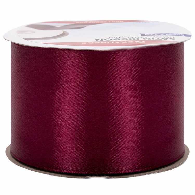 Лента атласная, ширина 50 мм, длина 23 м, бордовая, Brauberg — картинка 4