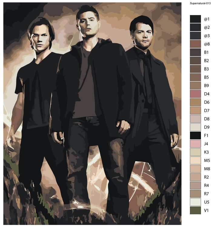 Картина по номерам «Cверхъестественное: Дин, Сэм и Кастиэль 5» — картинка 2