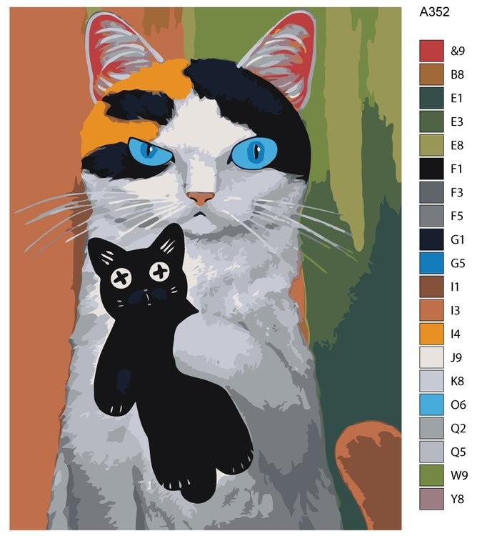 Картина по номерам «Любимая игрушка-котик» — картинка 2