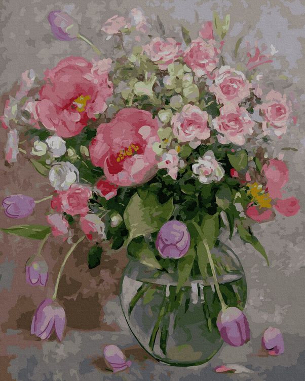 Картина по номерам «Штуц Е. Букет с тюльпанами»