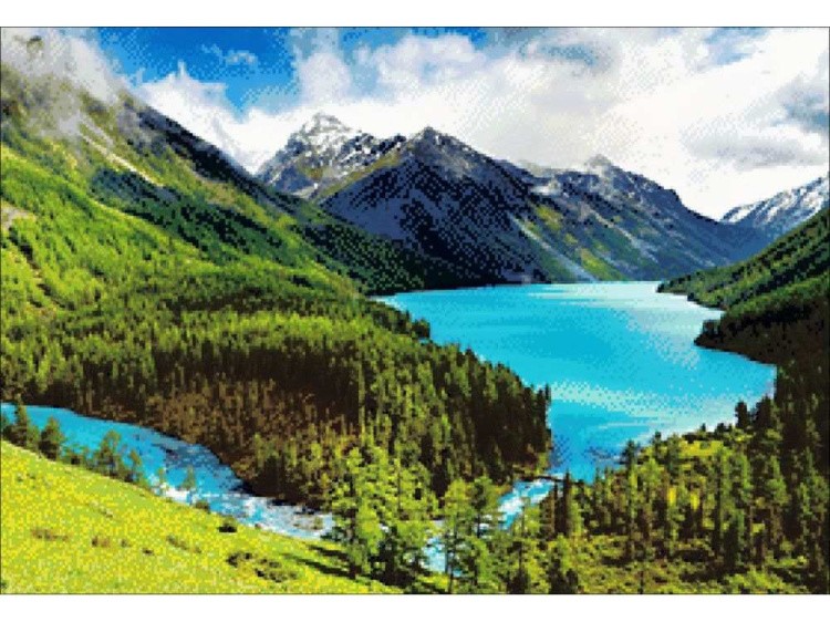 Алмазная вышивка «Горный пейзаж» — картинка 2