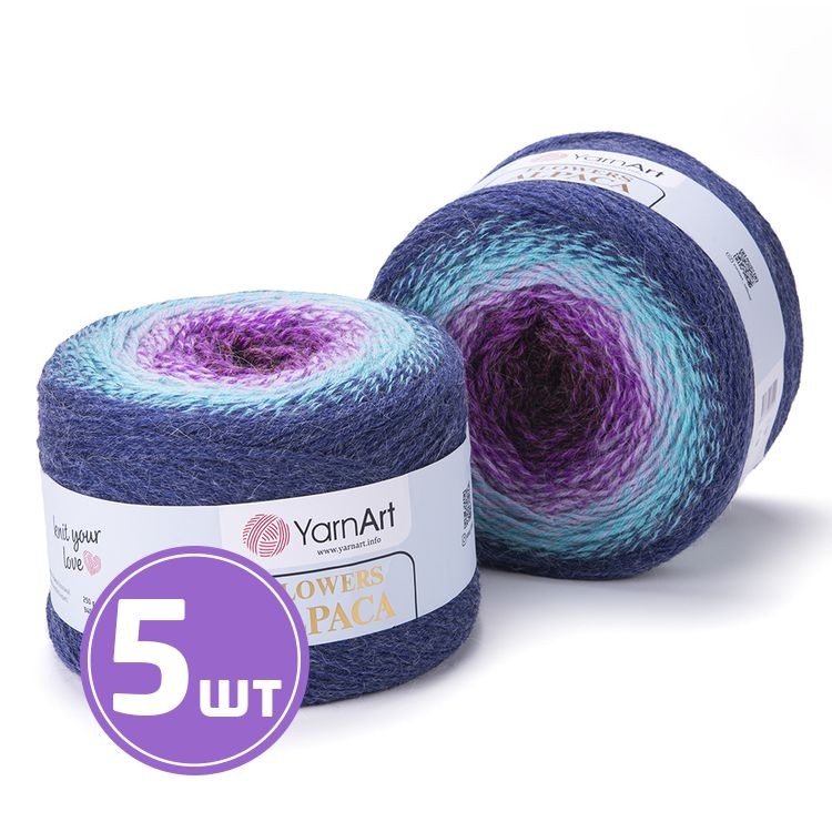 Пряжа YarnArt Flowers Alpaca (433), мультиколор, 5 шт. по 250 г