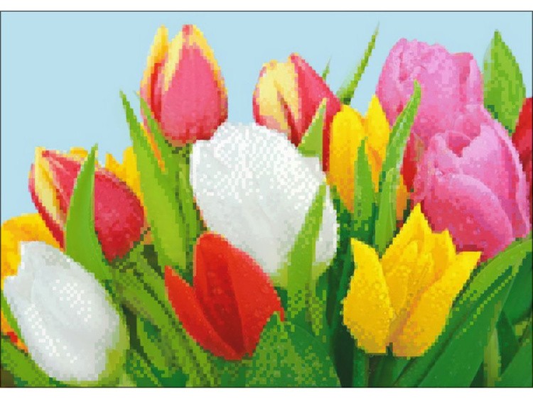 Алмазная вышивка «Роса на тюльпанах» — картинка 2