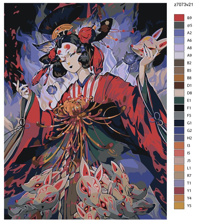 Картина по номерам «Гейша» — картинка 2