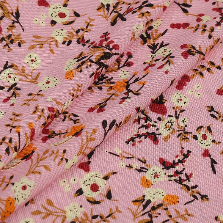 Ткань Штапель с рисунком, 5 м, ширина 145 см, 110 г/м2, цвет: с10 розовый, TBY — картинка 3