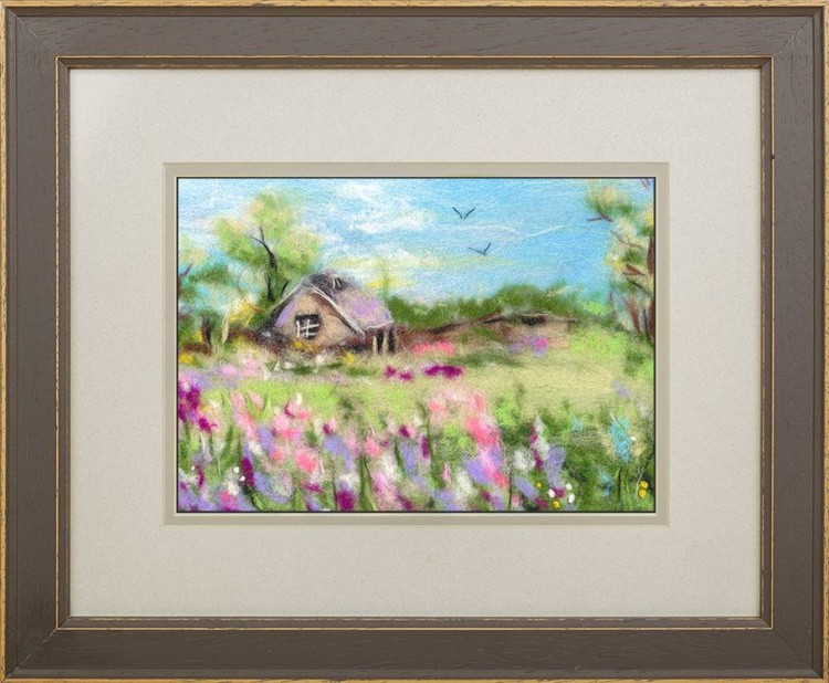 Картина шерстью «Теплый июнь» — картинка 2