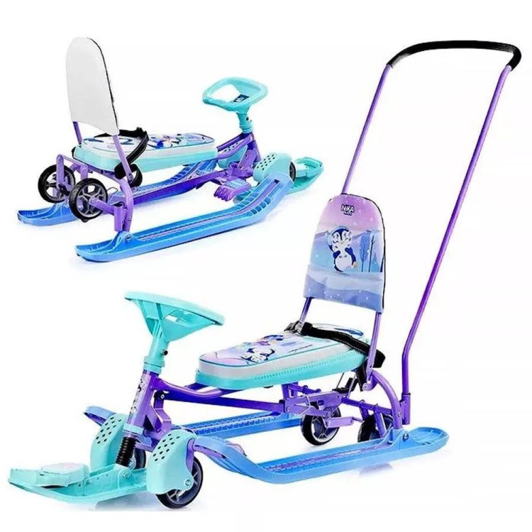 Снегокат детский со спинкой Тимка спорт 6 с Пингвинами — картинка 4