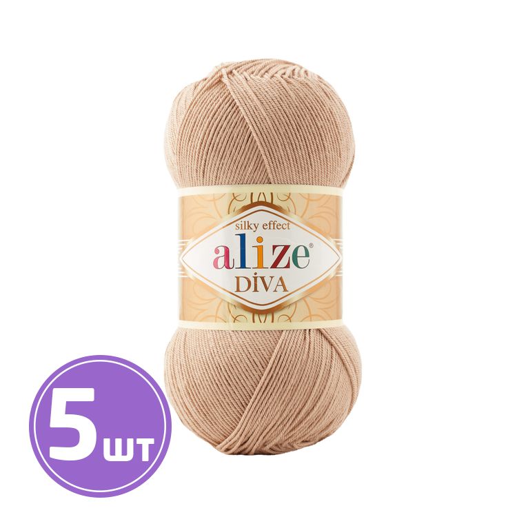 Пряжа ALIZE Diva Silk effekt (879), песок, 5 шт. по 100 г