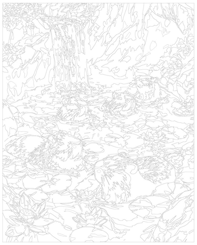 Картина по номерам Милые животные капибары в реке — картинка 3