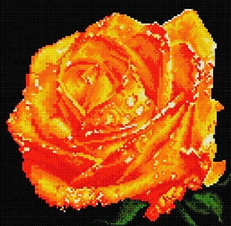 Алмазная вышивка «Рыжая роза»