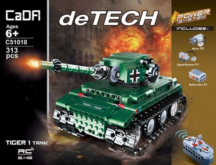 Конструктор Cada Technics Танк Tiger 1, 313 деталей — картинка 3