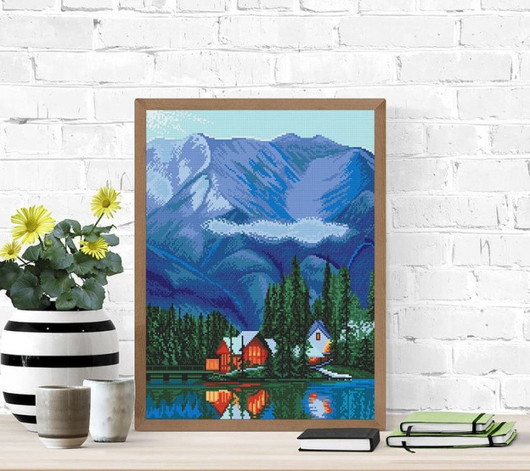 Алмазная вышивка «Домик в горах» — картинка 3