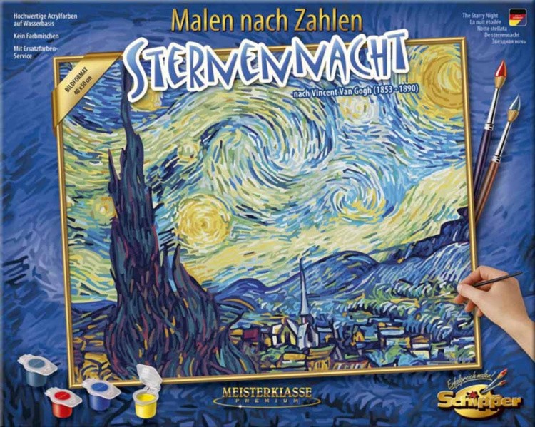 Картина по номерам «Звездная ночь» Ван Гога — картинка 3