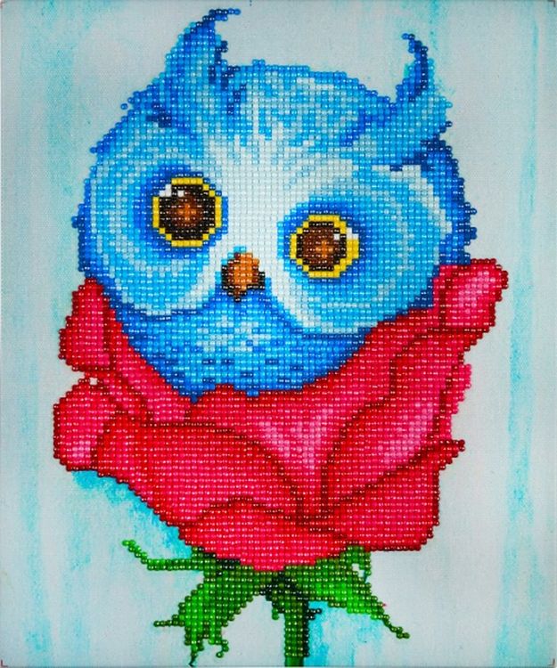 Алмазная вышивка «Цветочный совенок» — картинка 2