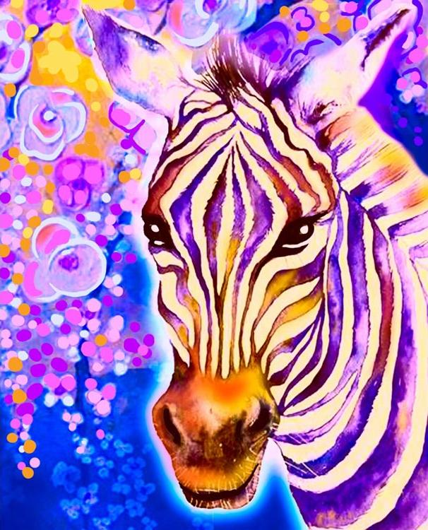 Алмазная вышивка «Фиолетовая зебра» — картинка 2