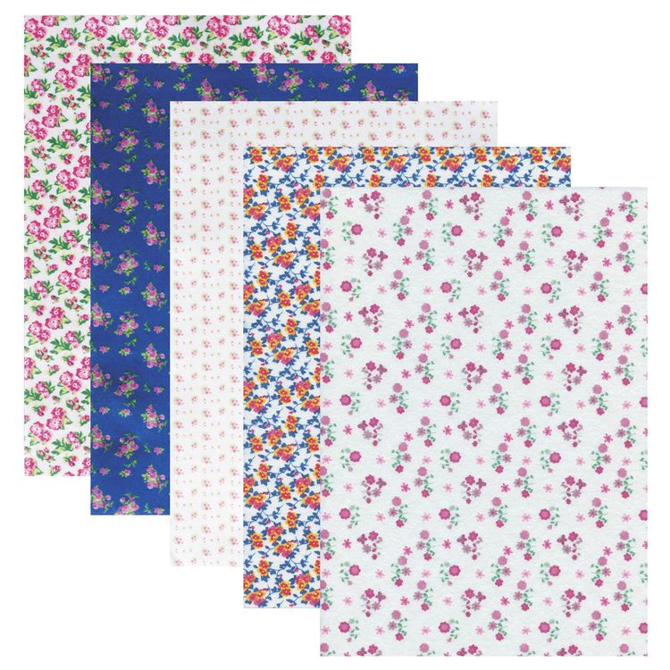 Цветной фетр для творчества А4, Цветочек, 5 листов, 5 цветов, толщина 2 мм, ОСТРОВ СОКРОВИЩ — картинка 2