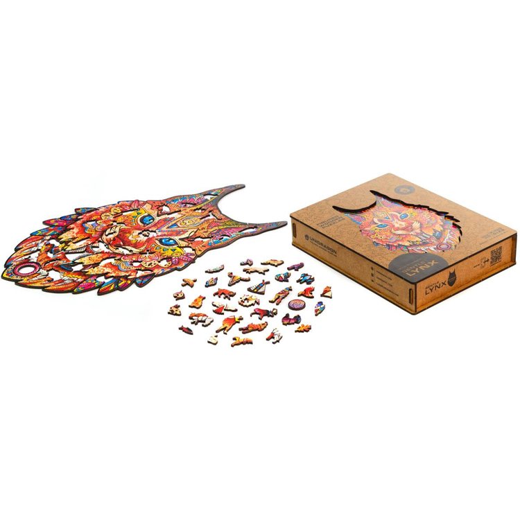 Деревянный пазл Unidragon «Нежная рысь», размер S (А5) — картинка 10