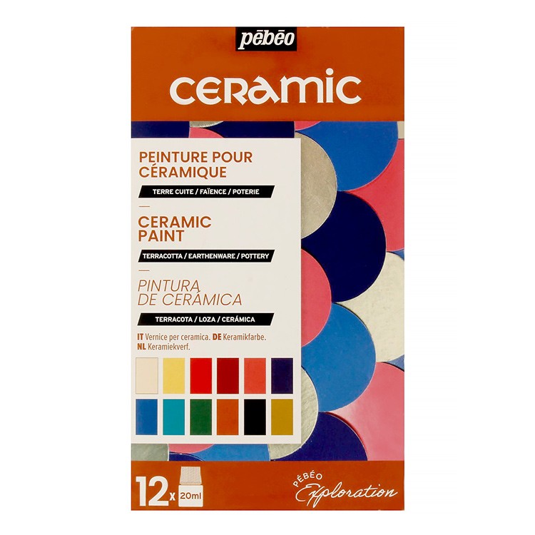 Набор красок Pebeo Ceramic «Исследование» по керамике и металлу, 12 цв. — картинка 2