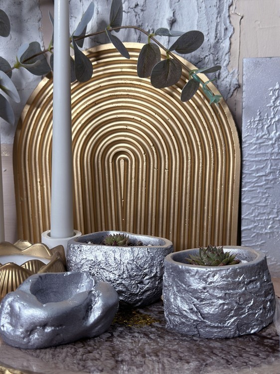 Силиконовый молд - Кашпо под камень №1, 10x8см, 1 шт. — картинка 6