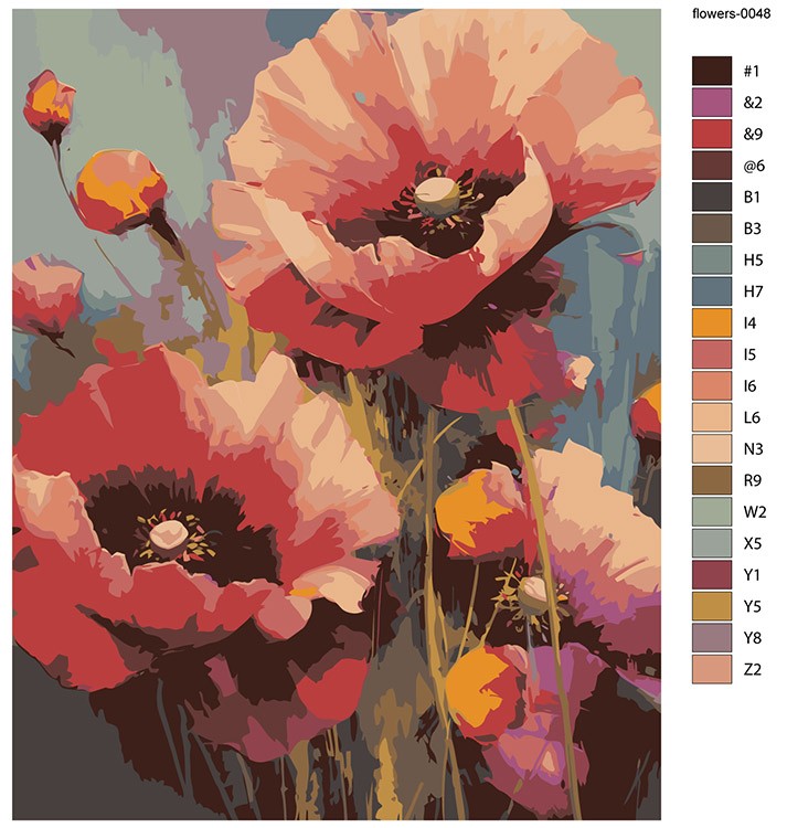 Картина по номерам «Цветы: Изящные маки 2» — картинка 2