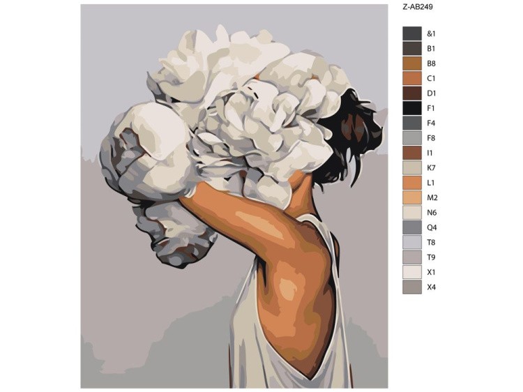 Картина по номерам «Цветочная голова 8» — картинка 2