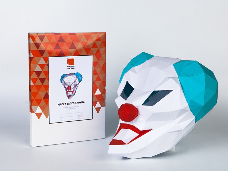 Бумажная модель для склеивания маска «Злой Клоун» — картинка 4