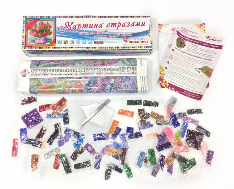 Алмазная вышивка «Тюльпаны в подарок» — картинка 2