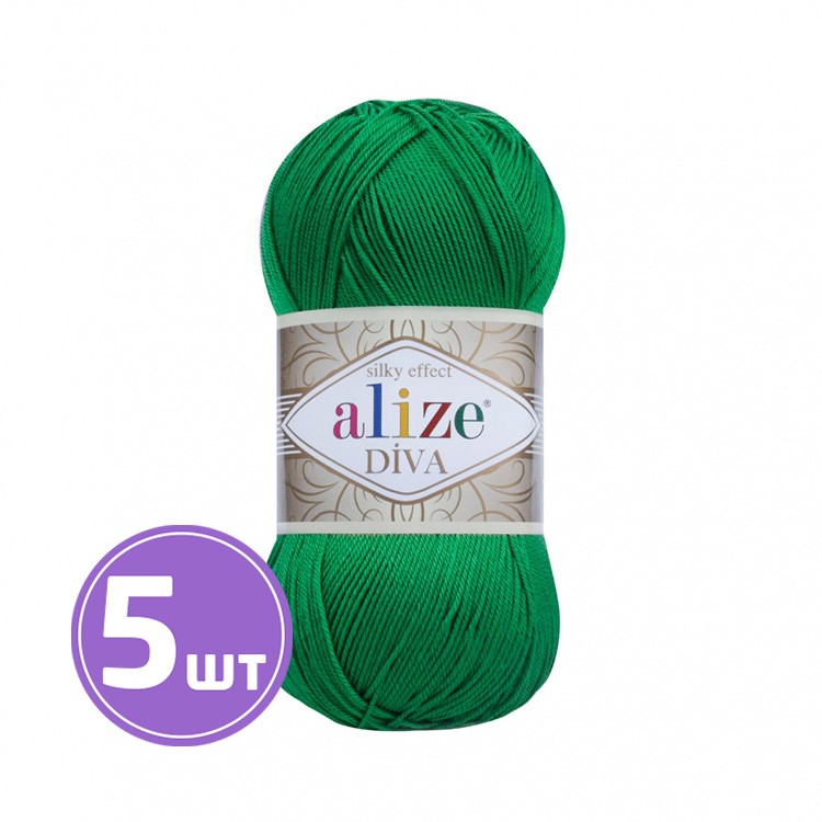 Пряжа ALIZE Diva Silk effekt (20), зеленый, 5 шт. по 100 г