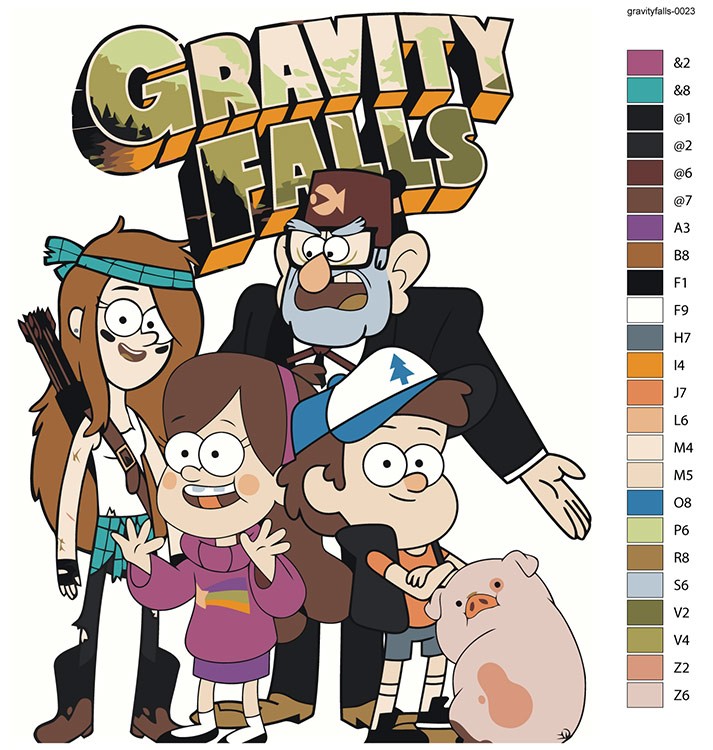 Картина по номерам «Гравити Фолз Фолс: Персонажи 40x50» — картинка 2