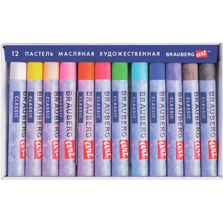 Пастель масляная художественная, 12 цв., круглое сечение, BRAUBERG ART CLASSIC — картинка 3