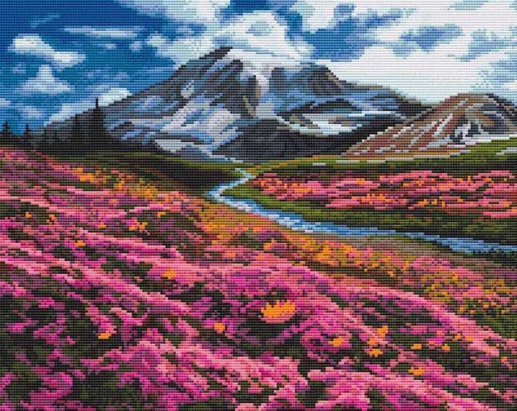 Алмазная вышивка «Весна в горах» — картинка 2