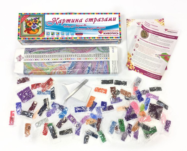 Алмазная вышивка «Виола в горшочке» — картинка 3