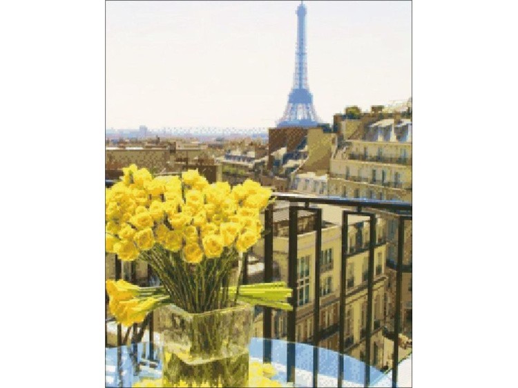 Алмазная вышивка «Париж. Желтые розы» — картинка 2