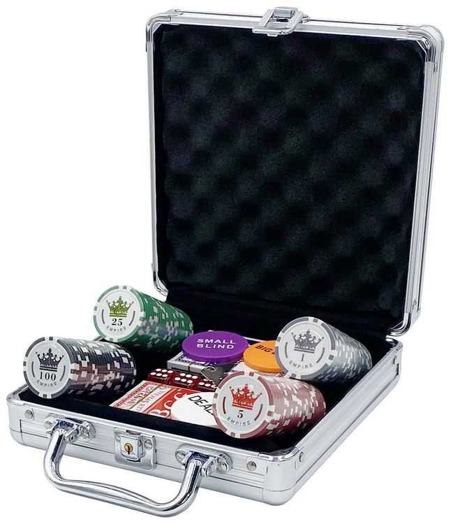 Покерный набор Empire, 100 фишек с номиналом в чемодане
