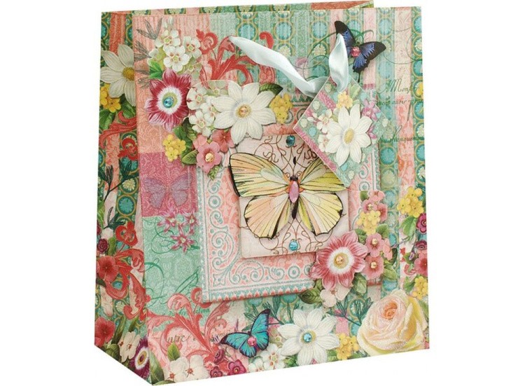 Подарочный пакет «Бабочки среди цветов»