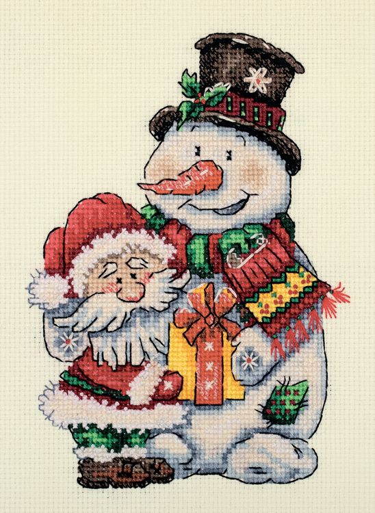 Набор для вышивания «Снеговичок и Дед Мороз»